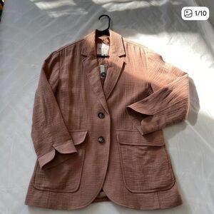 Madewell Cotton Linen Larsen Oversized Blazer Small